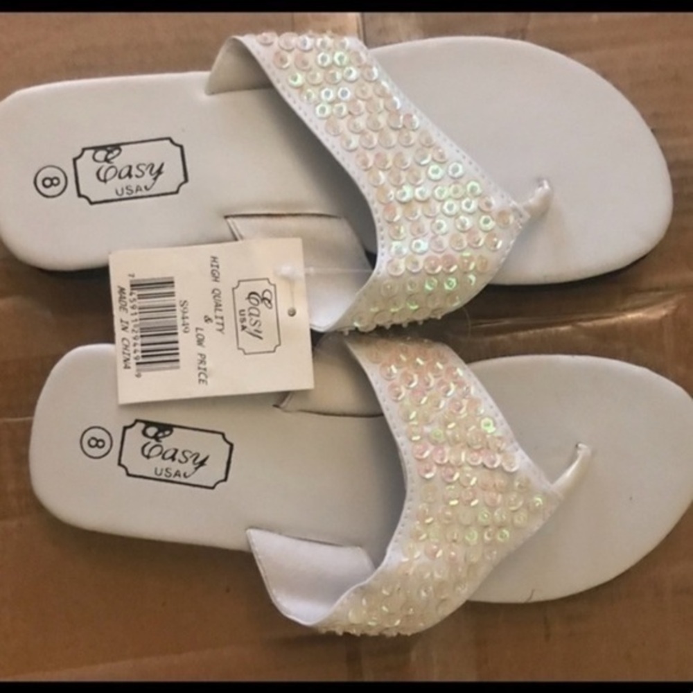 White Sequin Women's Sandals​